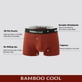 thumbnail image 3 of Men's Trunks Underwear,Breathable Bamboo Viscose Boxer Briefs Short Leg,4 Pack,M-XXL, 3 of 8