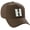 Brown White, variant on Structured Curve Visor Bill Baseball Hat 3D Capital Alphabet Letters, Gold Hat Black Letter U