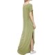 thumbnail image 3 of Vestido a juego con cuello en V, casual, holgado, manga corta, maxi con bolsillo, 3 of 4