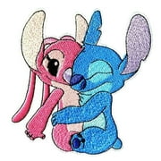 Lilo and Stitch Stitch and Angel 4 Inches Tall Embroidered Iron On Patch