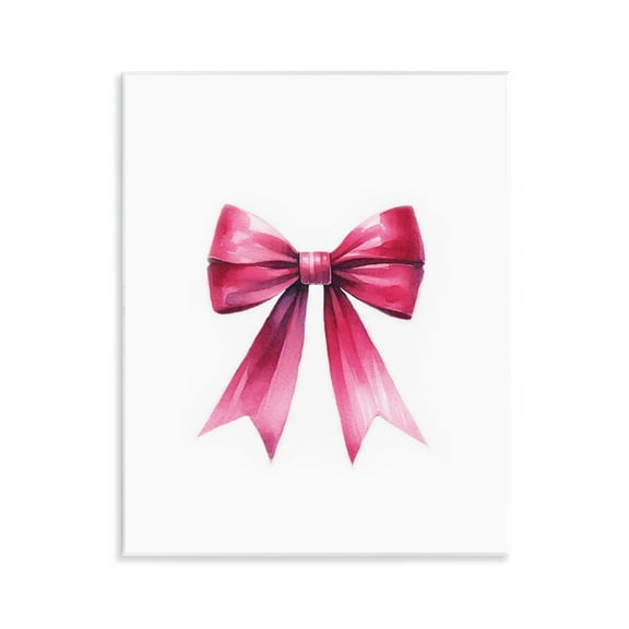 Stupell Industries Dark Magenta Ribbon Fashion Painting Unframed Art Print Wall Art, 11 x 14