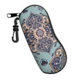 thumbnail image 2 of ZICANCN Sunglasses Soft Case, Bohemian Vintage Blue Print Neoprene Zipper Eyeglass Case for Men Women, 2 of 9