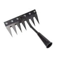 thumbnail image 4 of S SERENABLE Weeding Rake Garden Hand Rake for Tilling Soil Cultivating Vegetable Plowing 7 teeth, 4 of 9