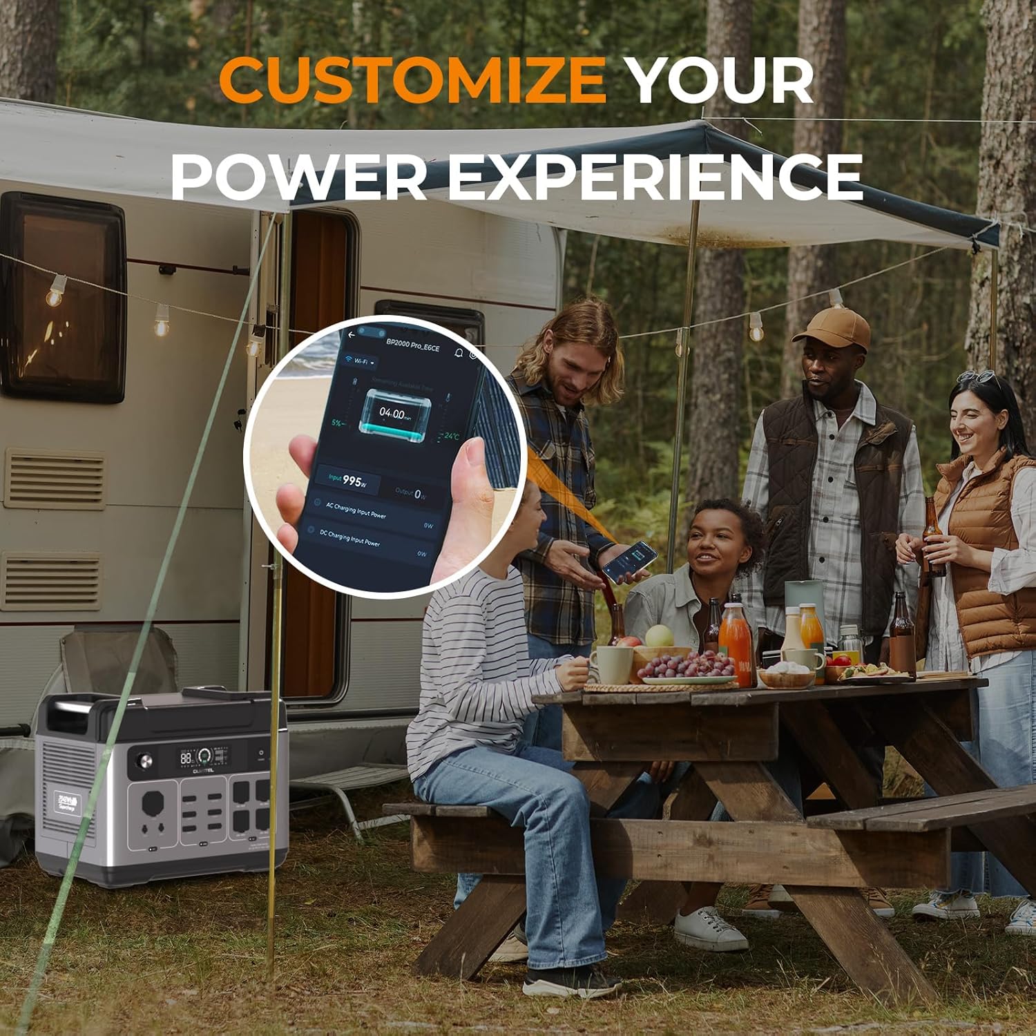 OUKITEL P2001 Plus 2400W Power Station with 200W Solar Panel, 2048Wh Solar Generator with 4 AC, 1.5H Full Charging, APP Control Battery Backup for Home, Camping