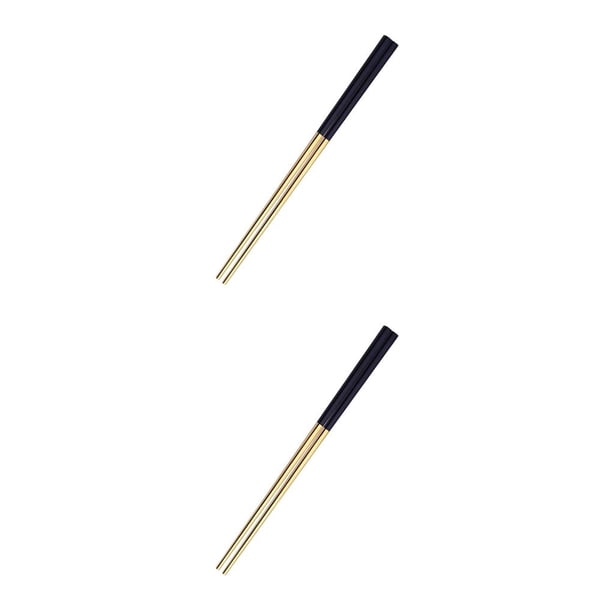 Moyic 304 Stainless Steel Square Chopsticks Polished for Kitchen Hotel 2piezas Oro negro