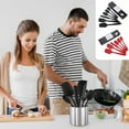 thumbnail image 1 of Set de espátulas Pack de 6 siliconas resistentes al calor | Utensilios de cocina de goma de grado alimentario para hornear, cocinar, mezclar | Incluye Spatula & Brush | Diseño sin costuras de 10,8", 1 of 6
