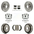thumbnail image 1 of Transit Auto Front Rear Disc Brake Caliper Rotors Drums Ceramic Pads Kit (8Pc) for Car 2006 Pontiac Pursuit 2.2L with Brakes KC8-100786C, 1 of 11