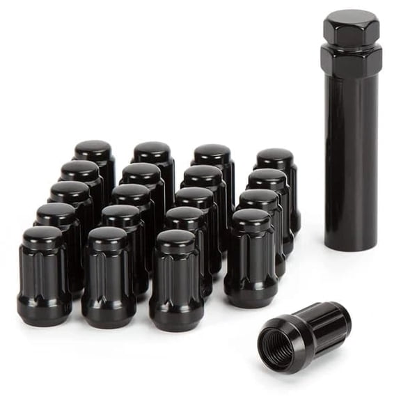 CWA 20 Black Spline Lug Nuts 1/2"-20 Compatible with Jeep Wrangler JK YJ TJ KK MJ   Security Key