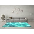 thumbnail image 3 of Ahgly Company Machine Washable Indoor Rectangle Abstract Turquoise Blue Contemporary Area Rugs, 5' x 8', 3 of 4