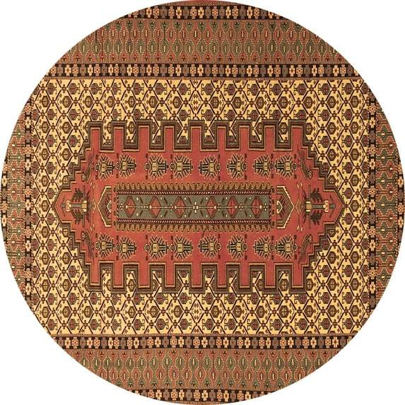 Ahgly Company Indoor Round Persian Brown Traditional Area Rugs, 6' Round
