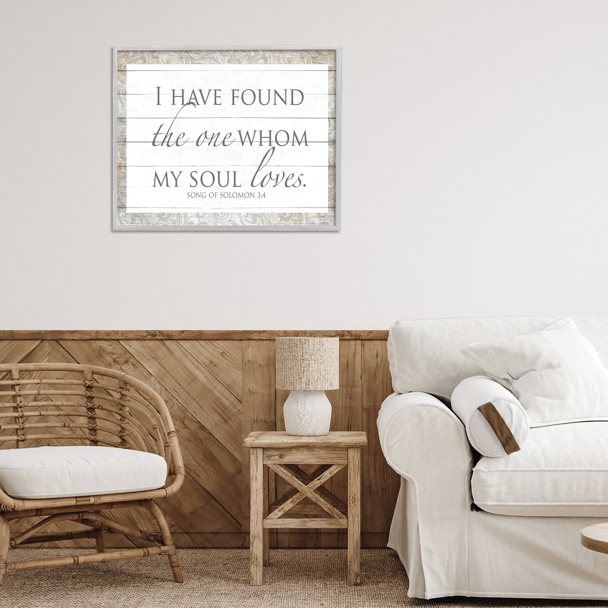 Stupell Industries The One Whom My Soul Loves Gray Framed Giclee Art, design by SD Graphics Studio