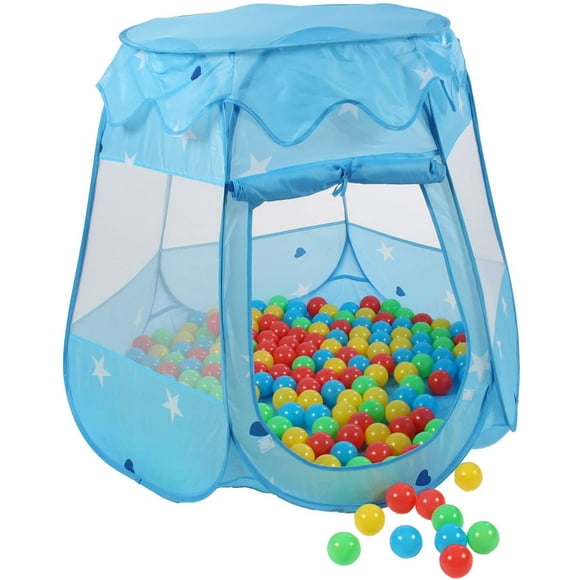Portable Cute Blue Hexagon Children Ball Pit, Indoor and Outdoor Easy Folding Ball Play Pool Kids Toy