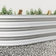 thumbnail image 3 of Large Oval Silver Metal Raised Garden Bed - 88.99"X44.68"X11.42" Planter For Vegetables & Flowers, 3 of 9
