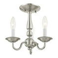 thumbnail image 2 of Livex Lighting Williamsburgh Convertible Ceiling Mount in Brushed Nickel, 2 of 15