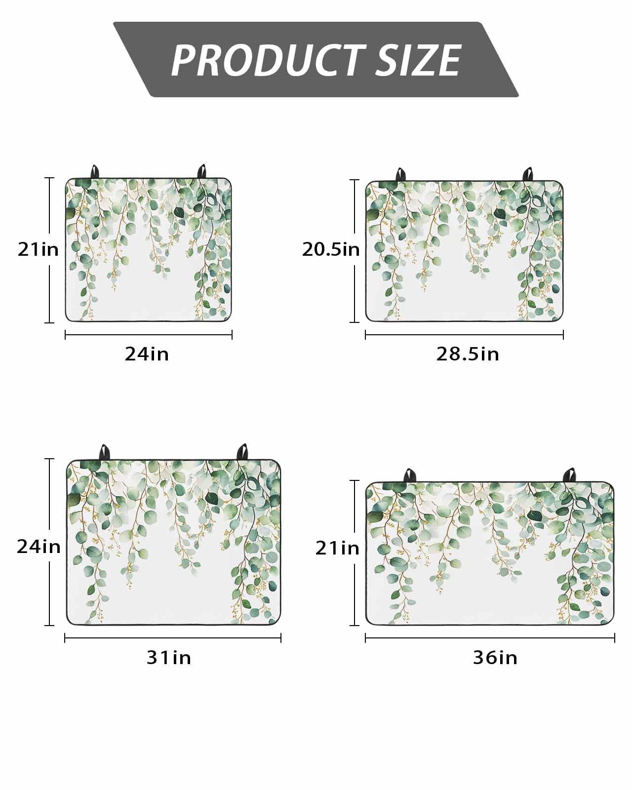 Stove Top Covers for Electric Stove, Eucalyptus Leaves Glass Stovetop Cover Protector, Teal Botanical Summer Watercolor Induction Cooktop Protector Oven Mat for Kitchen Countertop 24"x21"