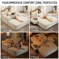 thumbnail image 5 of Oversized Chaise Lounge Chair Indoor, Holaki 2 in 1 Convertible Sofa Bed with 3 Pillows & Side Pocket, Corduroy Upholstered Sleeper Sofa Bed for Small Spaces Living Room Apartment, Beige, 5 of 13