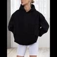 thumbnail image 4 of Sudadera Holgada de Larga con Capucha para Mujer, Estilo Informal, para Otoño e Invierno. Negro L, 4 of 8
