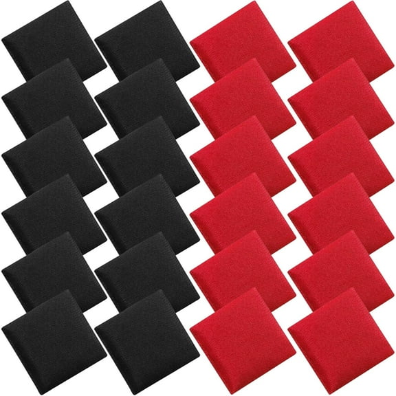 24 PCS Mini Bean Bags, Nylon Small Bean Bag, Bean Bags for Tossing Game, Sack Tossing Beanbags for Family Games, 2.75 x 2.75 Inch(Black,Red)