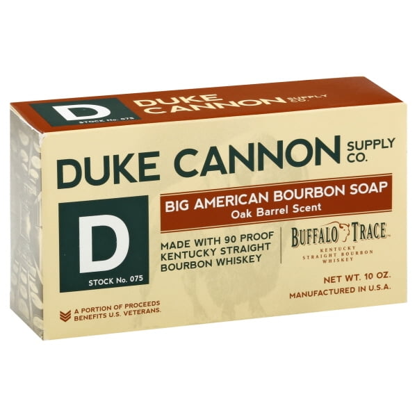 Duke Cannon Bourbon Big Brick of Soap - Oak Barrel & Amber Bar Soap for Men - 10 oz