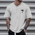 thumbnail image 2 of JAJAHO Mens Hawaiian T Shirt Summer Beach Vacation Clothes V Neck Coconut Tree Print Short Sleeve Graphic Tees Comfy Tops, 2 of 4