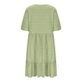 thumbnail image 6 of gljltg Summer Dresses for Women Round Neck Short Sleeve Plus Size Dress High Waist Solid Color Ruffled Short Dress Oversized Party Elegant Office Work Dresses, 6 of 8