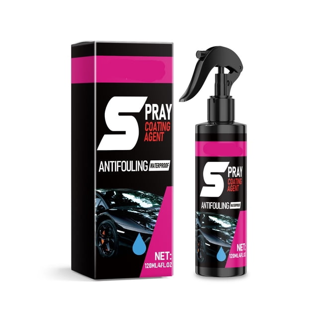 Qocolhg Car Quick-acting Coating Agent Spray with Cloth and Sponge, Quick Effect Coating Agent for Car, High Protection Quickly Car Coating Spray, Wash Coat Car Wax Polish Sprays, 120ml
