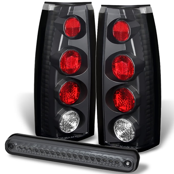 Fits 8898 C/K C10 Full Size Sierra Silverado Blk Tail Lights+Smoked