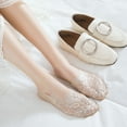 thumbnail image 1 of Flmtop Women Solid Color Antiskid Invisible Lace Flower Low Cut Short Ankle Boat Socks, 1 of 7