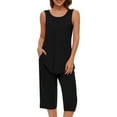 thumbnail image 5 of Women Soft Sleeveless Tank Top And Capri Pants With Pocket Loungewear Sets Pajamas Sets Pajamas for plus Size Women Christmas Pajamas Women Set Pajama Tee Matching Family Pajamas Womens Pajamas Ink, 5 of 7
