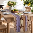 thumbnail image 3 of Country Stars Table Runner, Purple Wood Grain Bless Our Home Farmhouses Washable Kitchen Table Runners Dress Scarves for Dining Table Decorations Party, 13x36in, 3 of 9