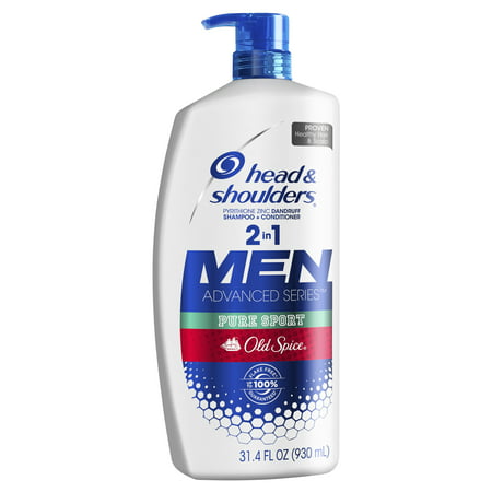 Head and Shoulders Old Spice Pure Sport Dandruff 2 in 1 Shampoo and Conditioner, 31.4 fl