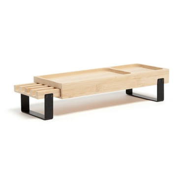 U Brands Zen Expandable Over-the-Keyboard Storage Organizer, 13-21 x 4.5 x 2.9 in., Bamboo