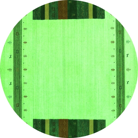 Ahgly Company Indoor Round Solid Green Modern Area Rugs, 8' Round