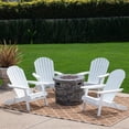 thumbnail image 3 of GDF Studio Jasper Outdoor Acacia Wood 5 Piece Adirondack Chair and Fire Pit Set, White and Gray, 3 of 13
