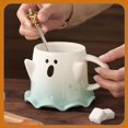 thumbnail image 4 of xiaxaixu Halloween Mug Set, 460ml Ghost Mug Microwave Safe Coffee Cup with Spoon/Lid Gift Set, 4 of 7