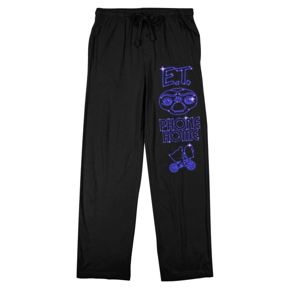 E.T. Phone Home Men's Black Sleep Pajama Pants-Large