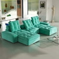 thumbnail image 5 of Sodrens 142" Modular Sectional Sofa Cloud Couch,U-Shaped Modern Frosted Velvet Sofa for Living Room,Apartment and Small Space,3-Seat Sofa with Two Ottomans,Tiffany Blue, 5 of 10