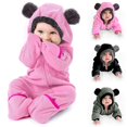 thumbnail image 2 of Toddler Boy Outfits Toddler Baby Cartoon Ears Hoodie Romper Zip Clothes Jumpsuit Baby Boy Clothing Set Grey 12 Months-18 Months, 2 of 6