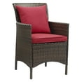 thumbnail image 2 of Modway Conduit Outdoor Patio Wicker Rattan Dining Armchair Set of 4 in Brown Red, 2 of 3