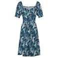 thumbnail image 4 of Vestido sin mangas de copos de nieve de Navidad azul oscuro para mujer ropa elegante para invitados vestido de boda ropa de verano para mujer, 4 of 6