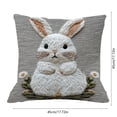 thumbnail image 3 of Tuvgenk 18x18 In Throw Pillow Covers Indoors Polyester Embroidered Pillowcases Multicolor Decor Rabbit for Patio, 3 of 6