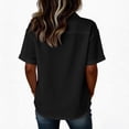 thumbnail image 6 of Women's Asymmetrical Placket Button-Down Shirt Casual Regular Fit Short Sleeve Tops Spring Summer Daily Top M, 6 of 6