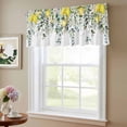 thumbnail image 6 of 2 Pack Rustic Floral Plant Valance for Window Green Eucalyptus Leaves Sage Lemon White Kitchen Valance Rod Pocket Short Curtain Topper Decorative Window Treatment for Living Room Bedroom 54"x18", 6 of 8
