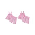 thumbnail image 2 of Kids Toddler Newborn Baby Girl Summer Clothes Flower Embroidery Sleeveless Smocked Tops and Shorts Set Cute Two Piece Outfit, 2 of 9