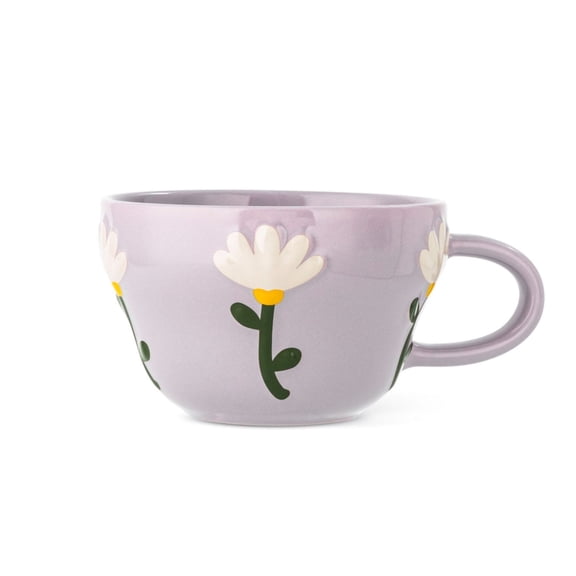 Thyme & Table 12.5 fl oz Purple Daisy Stoneware Mug