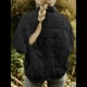 thumbnail image 5 of Chaquetas Acolchadas para Mujer, Informales, de Cuello Alto, Larga, Abrigos de Invierno Extragrandes con Cremallera Negro XL, 5 of 7