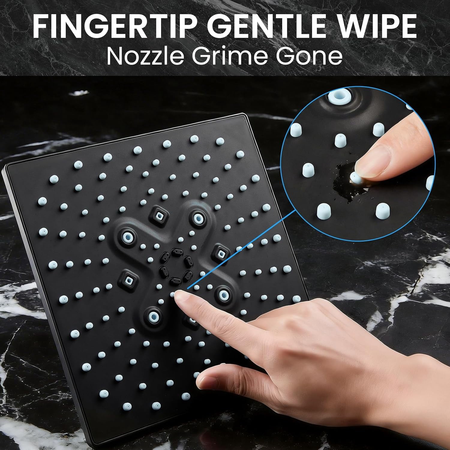 High Pressure Rain Shower Head with Multi-Functions, Square Rainfall Shower Heads with 5-Mode Handheld Spray Combo, Detachable Hand Held Showerhead with Hose, Double Regaderas Para