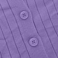 thumbnail image 5 of VOONCAS Womens Purple Cropped Cardigan - V-neck Soft Acrylic Button-front Long Sleeve Ribbed Layerable for Spring/Fall Casual Office Daily Wear,Size M, 5 of 8