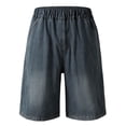 thumbnail image 7 of CAIXIA Boys Jean Shorts Wide Leg Stretch Denim Shorts Knee Length Elastic Wasit Jorts Soft Cotton Relaxed Fit School Bermuda Shorts Summer School Jean Bottom, 7 of 7