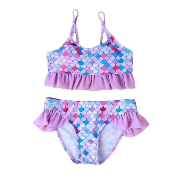 UKAP - UKAP Kids Baby Girl Mermaid Scale Print Swimwear Ruffle Swimsuit ...